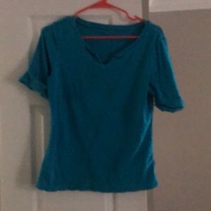 Shirt elbow length open v neck